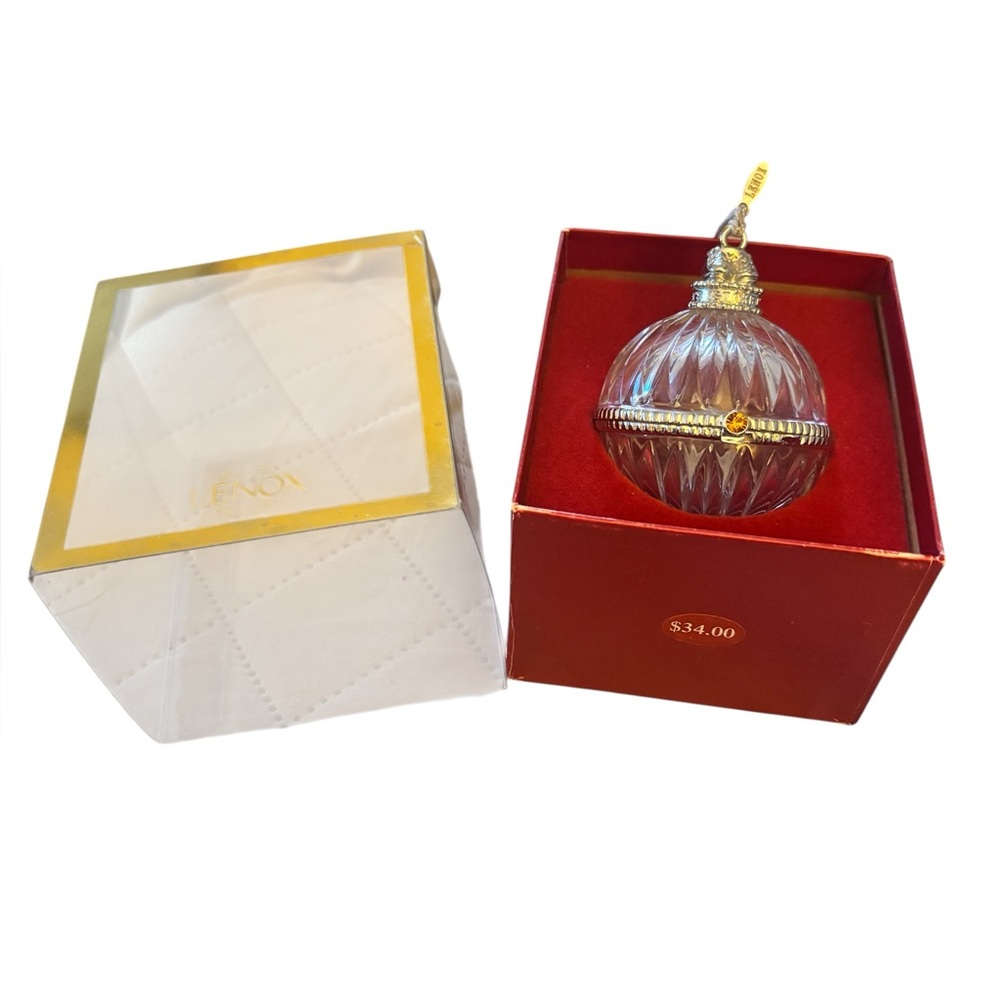 Lenox Pave Jewels Baby's 1st Ball Box - NIB Pink Pave jewel Vintage 1999